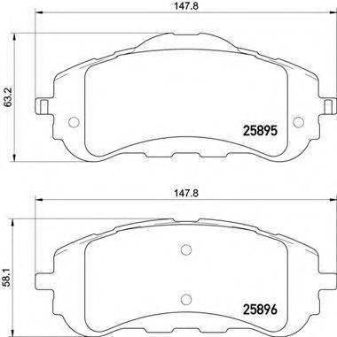 Комплект гальмівних колодок BREMBO P 61 120