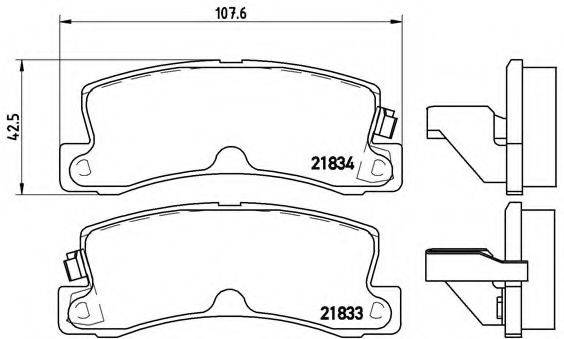 Комплект гальмівних колодок BREMBO P 83 015