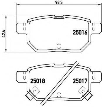 Комплект гальмівних колодок BREMBO P 83 133