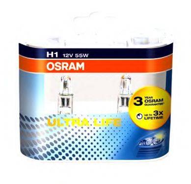 Автолампа Osram H1 12V 55W P14,5s кт 2 шт OSRAM 64150ULT-HCB