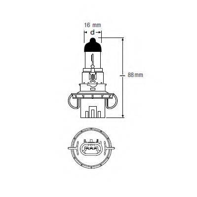 Автолампа Osram (H13 12V 6055WP26,4T) OSRAM 9008