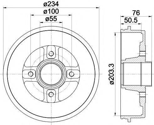 MINTEX MBD308 Гальмівний барабан