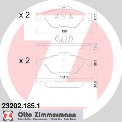 Колодки гальмівні дискові ZIMMERMANN 23202.185.1