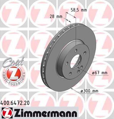 Диск гальмівний ZIMMERMANN 400.6472.20