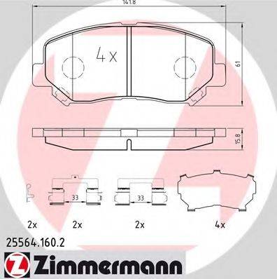 Колодки гальмівні дискові ZIMMERMANN 25564.160.2