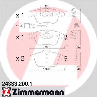 Колодки гальмівні дискові ZIMMERMANN 24333.200.1