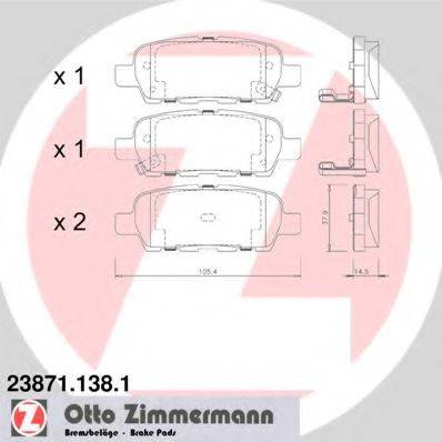 Колодки гальмівні дискові ZIMMERMANN 23871.138.1