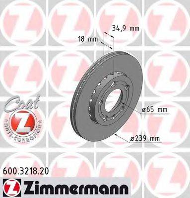 Диск гальмівний ZIMMERMANN 600.3218.20