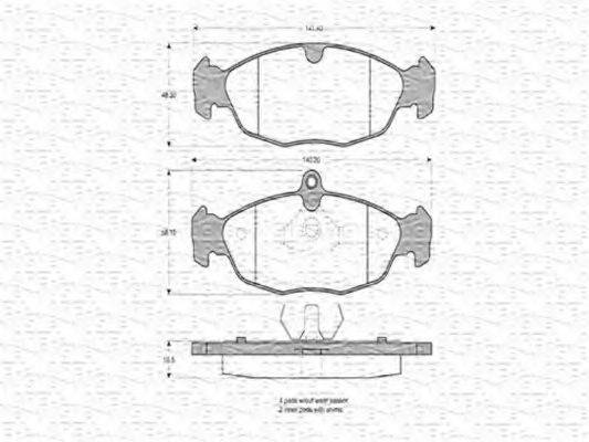 MAGNETI MARELLI 363702160317 Комплект гальмівних колодок, дискове гальмо